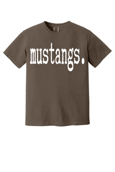Mustangs Typography Comfort Colors Tee