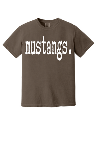 Mustangs Typography Comfort Colors Tee