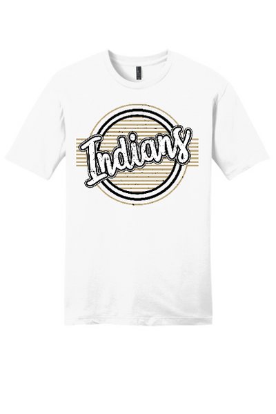 Indians Vintage Bubble Letters on White