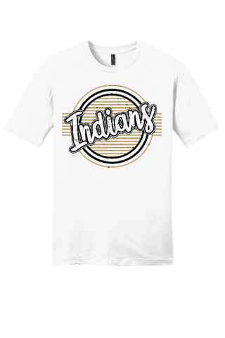 Indians Vintage Bubble Letters on White