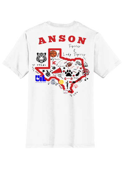 Anson School Spirit White District Brand Tee