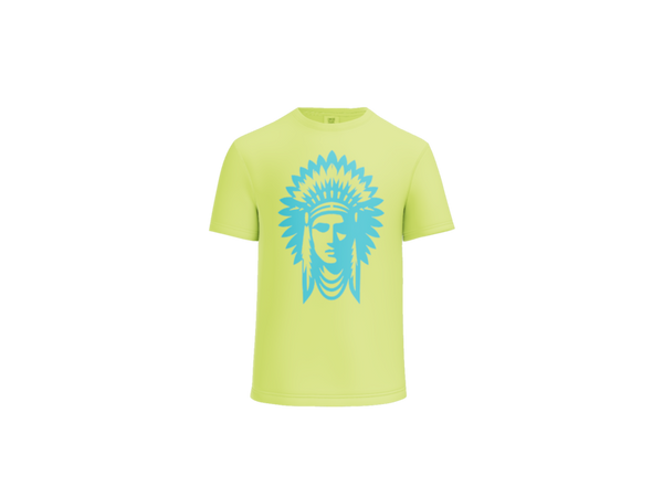 Indian on Neon Yellow Comfort Colors Tee